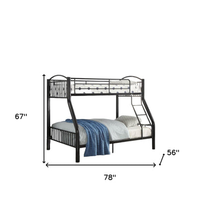 78" X 56" X 67" Twin Over Full Black Bunk Bed