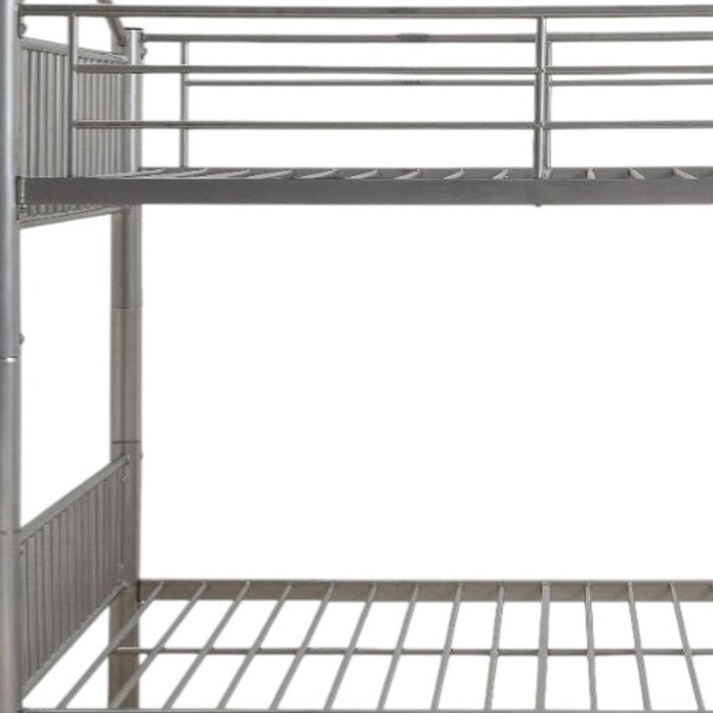 Silver Full Over Full Metal Bunk Bed