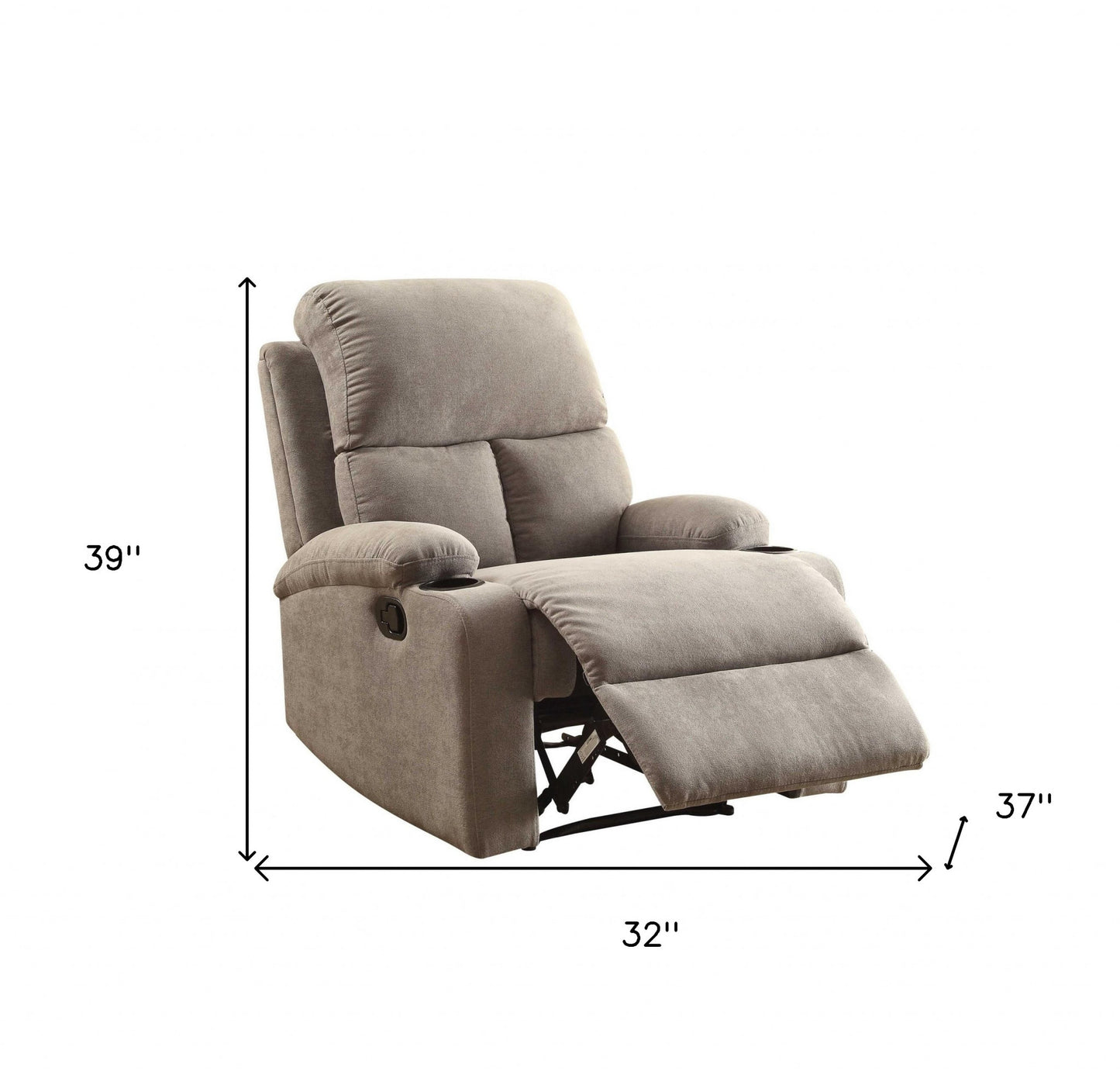 32" Gray Linen Recliner