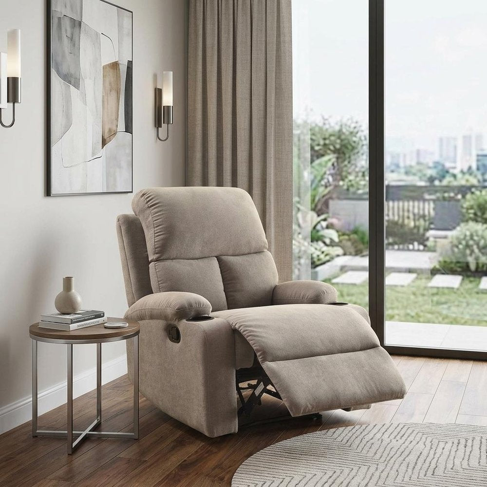 32" Gray Linen Recliner