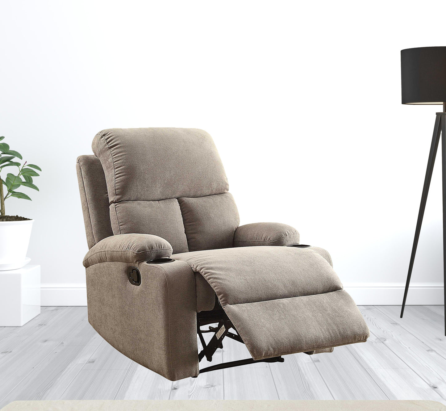 32" Gray Linen Recliner