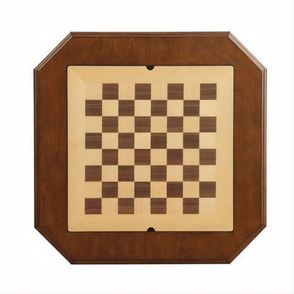 28" Brown Cherry Octagonal Game Table With Drawer