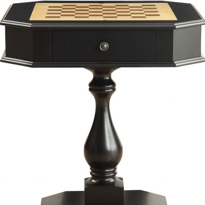 28" Brown Cherry Octagonal Game Table With Drawer