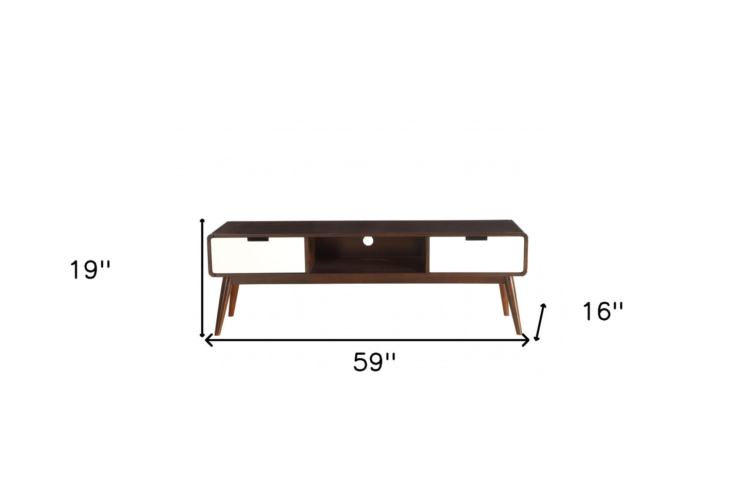 59" Brown Open Shelving TV Stand