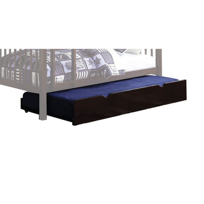 Espresso Solid Wood Twin Bed Frame With Trundle