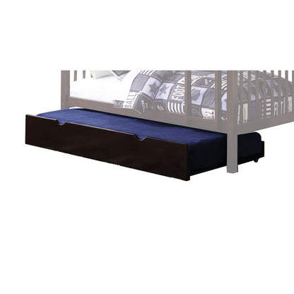 Espresso Solid Wood Twin Bed Frame With Trundle