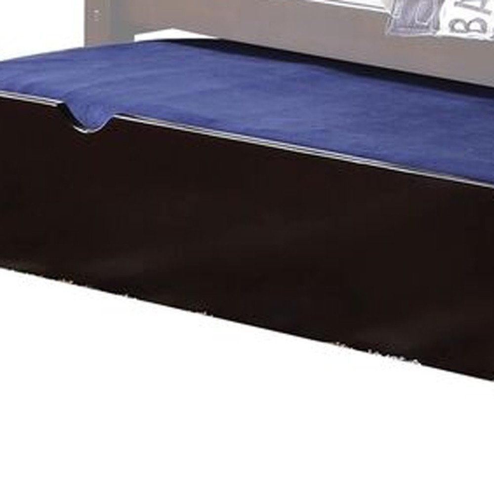 Espresso Solid Wood Twin Bed Frame With Trundle