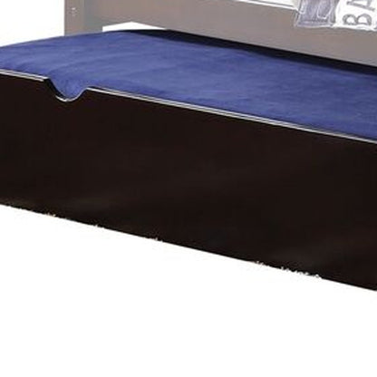 Espresso Solid Wood Twin Bed Frame With Trundle