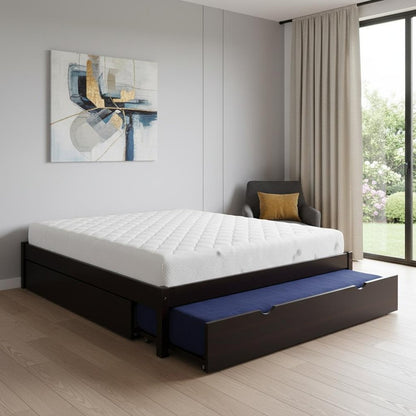 Espresso Solid Wood Twin Bed Frame With Trundle