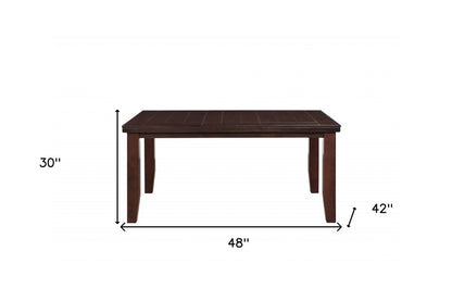 48" Dark Brown Dining Table