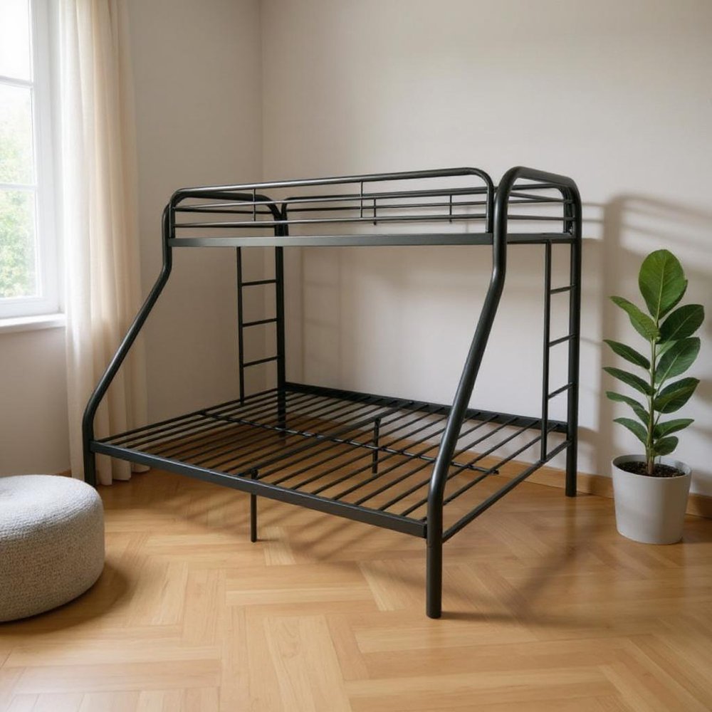 78" X 54" X 60" Twin Over Full Red Metal Tube Bunk Bed