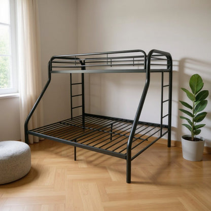 Black Twin Over Full Contemporary Metal Bunk Bed