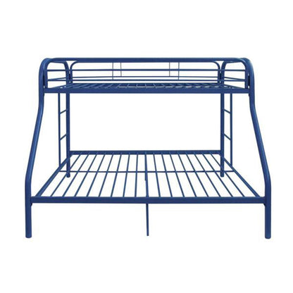 78" X 54" X 60" Twin Over Full Blue Metal Tube Bunk Bed