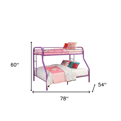 78" X 54" X 60" Twin Over Full Blue Metal Tube Bunk Bed