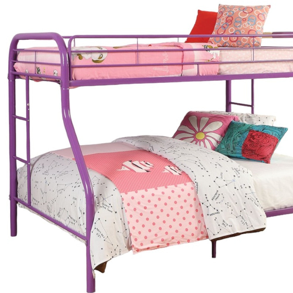 78" X 54" X 60" Twin Over Full Blue Metal Tube Bunk Bed