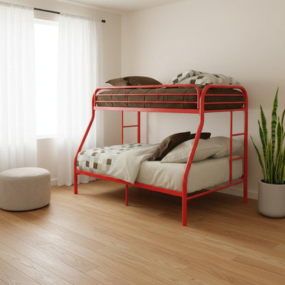 Black Twin Over Full Contemporary Metal Bunk Bed