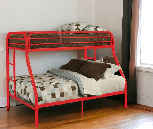 78" X 54" X 60" Twin Over Full Purple Metal Tube Bunk Bed