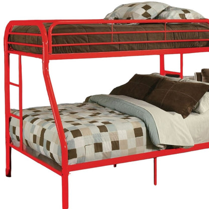 78" X 54" X 60" Twin Over Full Blue Metal Tube Bunk Bed