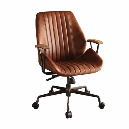 Black Adjustable Swivel Faux Leather Rolling Office Chair