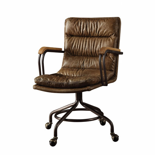 Coffee and Dark Brown Swivel Rolling Executive Office Chair