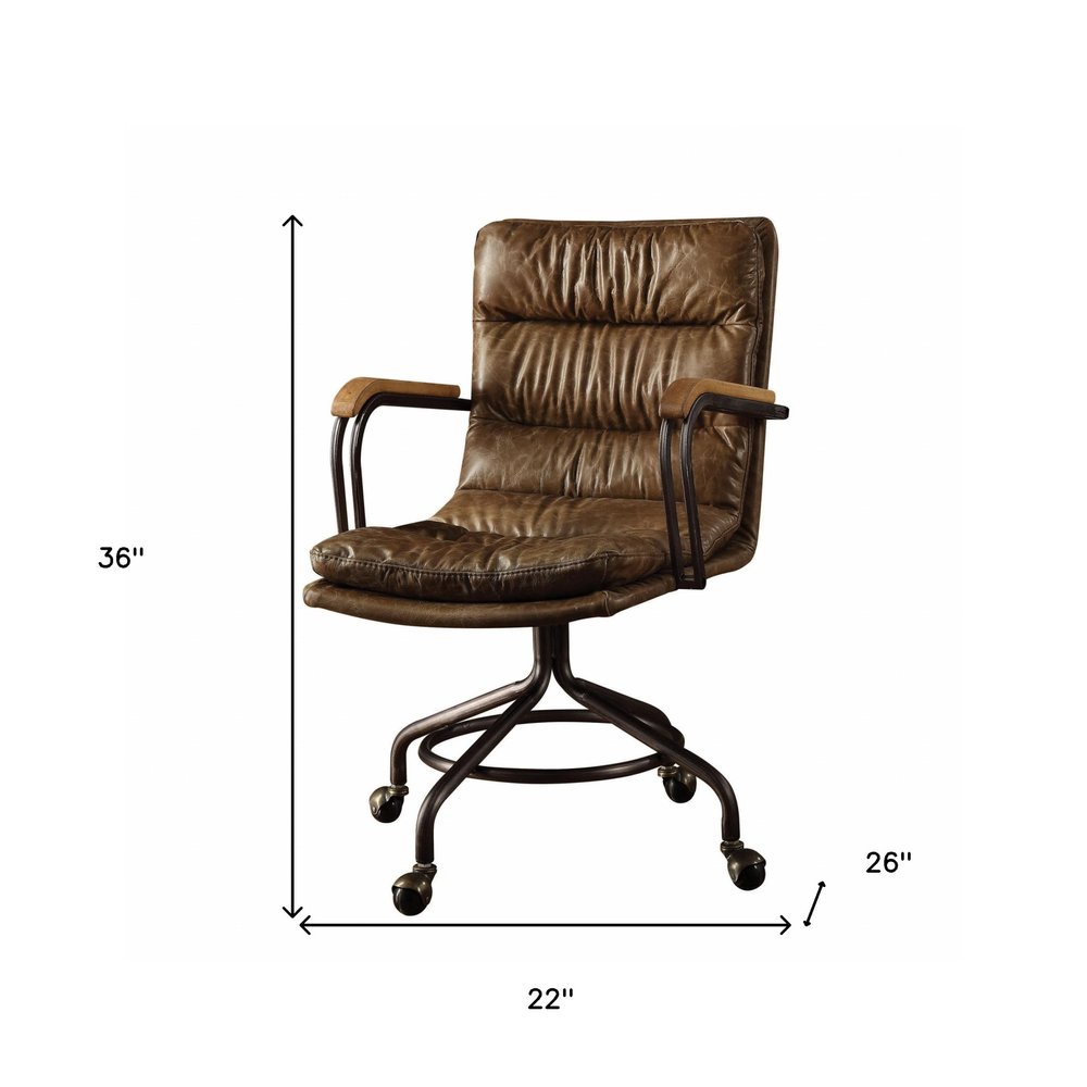 Coffee and Dark Brown Swivel Rolling Executive Office Chair