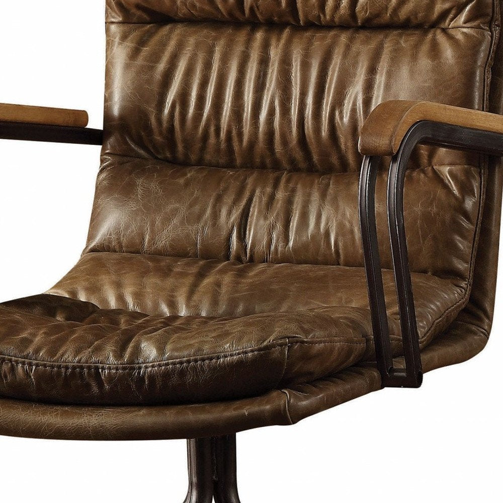 Coffee and Dark Brown Swivel Rolling Executive Office Chair
