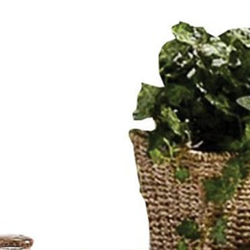 47" X 18" X 34" Natural And White Kitchen Island