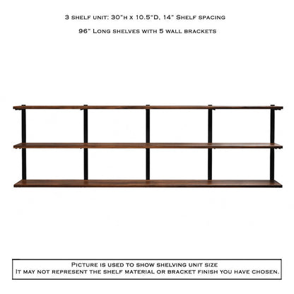 Wall Mount 3 Shelf Unit: 30" H