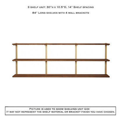 Wall Mount 3 Shelf Unit: 30" H