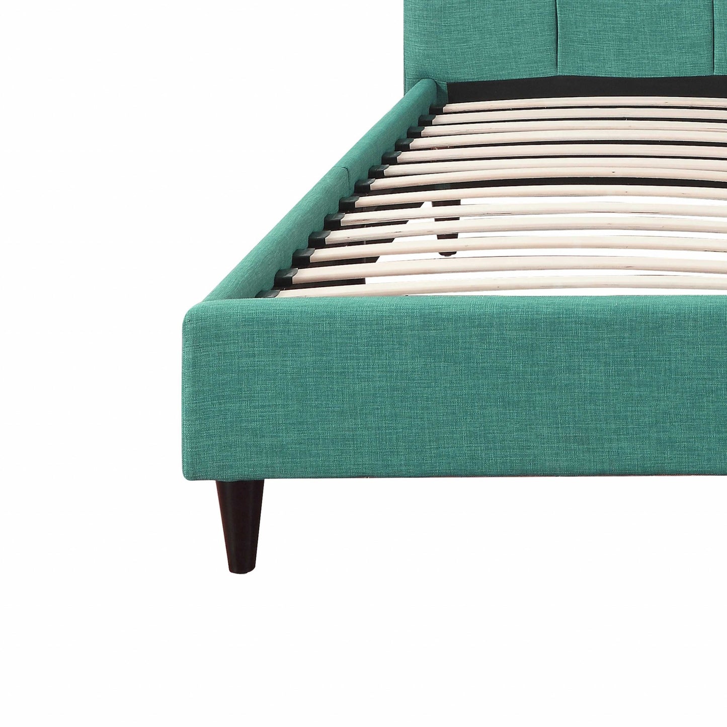 Solid Wood Queen Tufted Turquoise Upholstered Juteno Bed