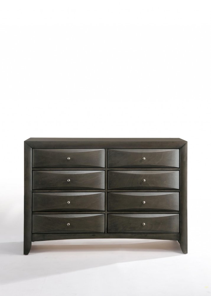 59" Gray Solid Wood Standard Dresser/Chest