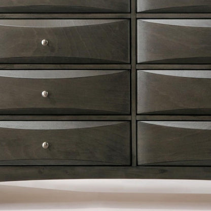 59" Gray Wood Eight Drawer Double Dresser