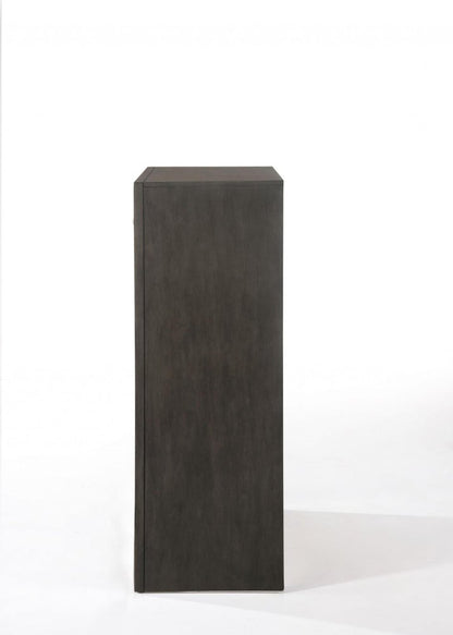 32" Gray Wood Five Drawer Dresser