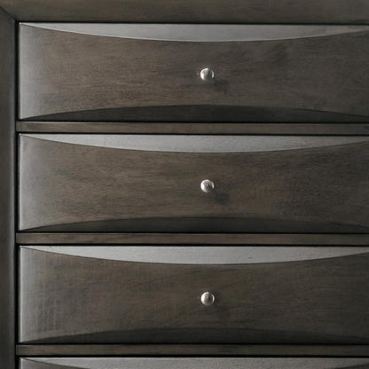 32" Gray Wood Five Drawer Dresser