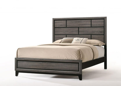 Gray Solid Wood Queen Bed Frame