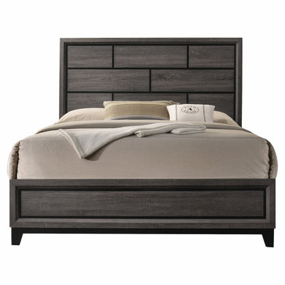 Gray Solid Wood Bed Frame