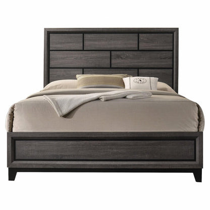 Gray Solid Wood Queen Bed Frame