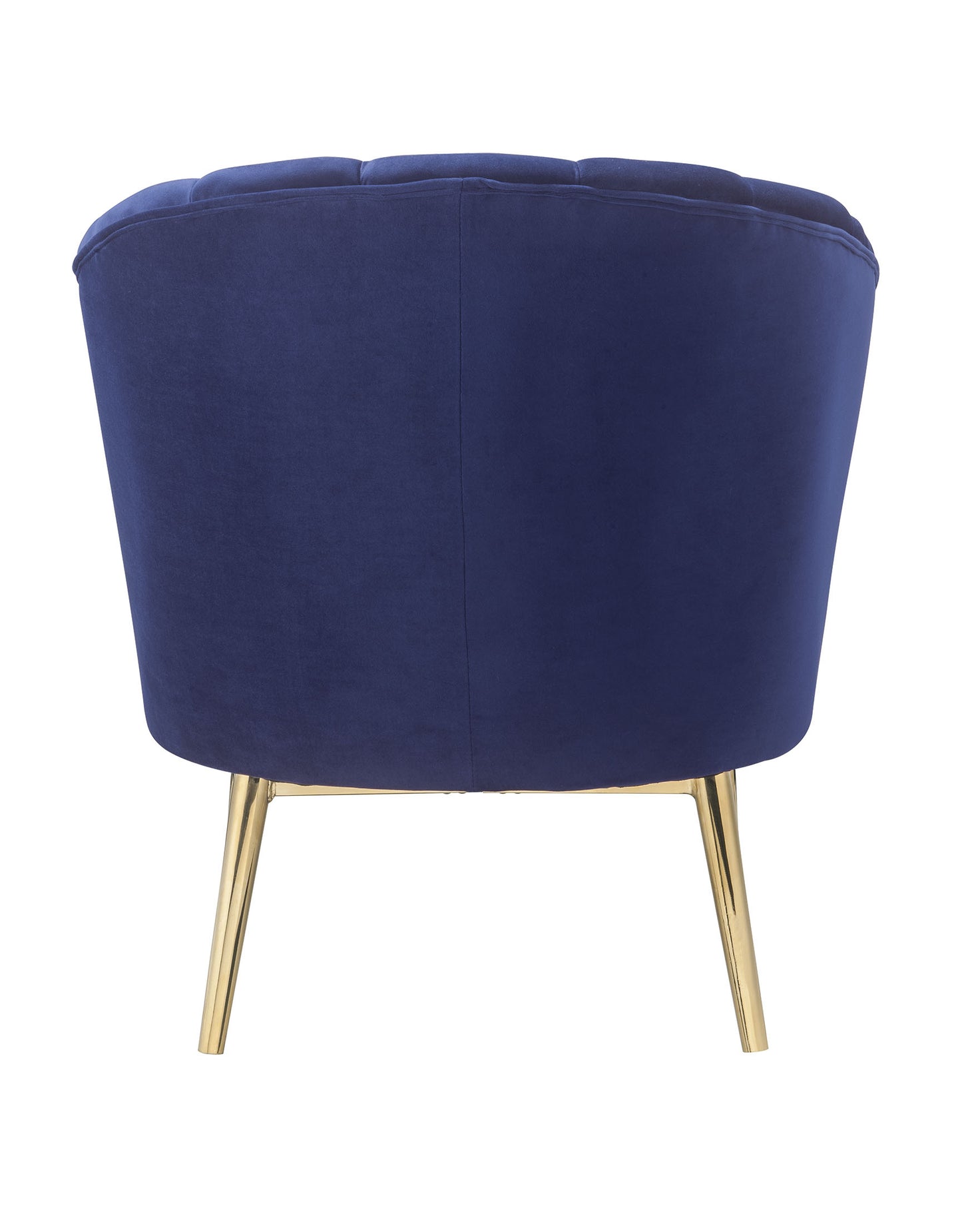 32" Blue And Copper Velvet Tufted Barrel Chair