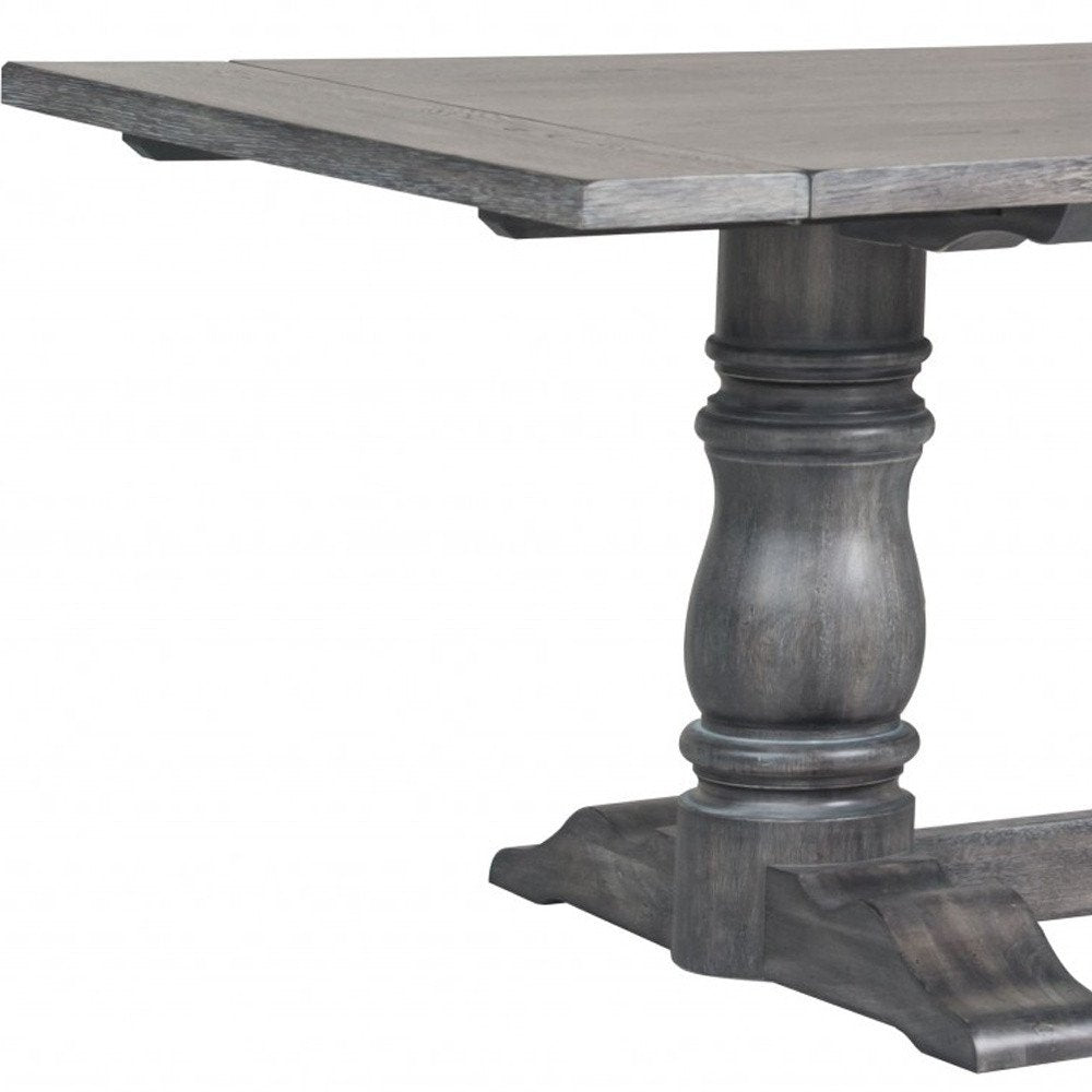 84" Brown Solid Wood Trestle Base Dining Table