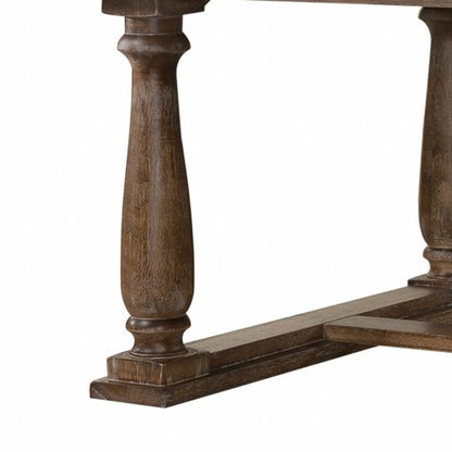 84" Brown Solid Wood Trestle Base Dining Table