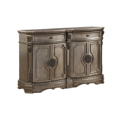 68" Champagne Solid Wood Two Drawer Server