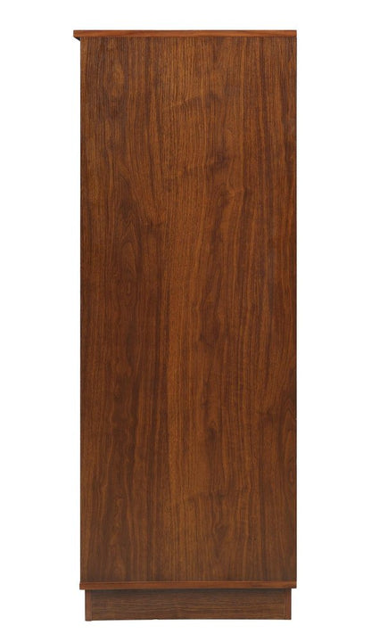 52" Brown And Black Wood Bar Cabinet With Three Drawers