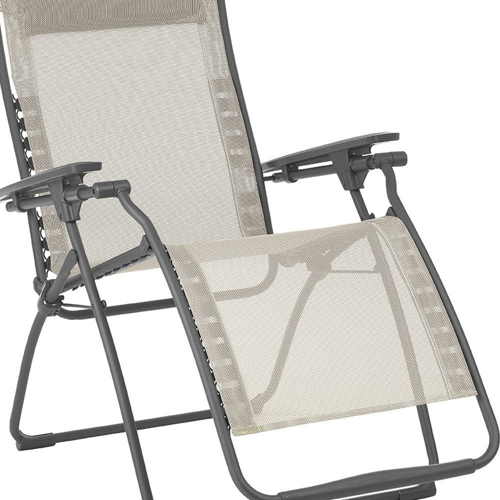 28" Blue Metal Outdoor Zero Gravity Chair with Blue Cushion