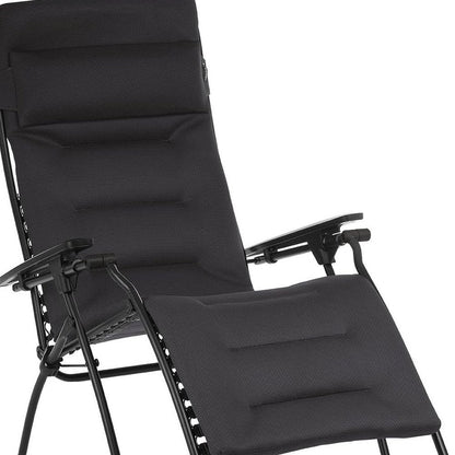 30" Gray Steel Outdoor Zero Gravity Chair with Gray Cushion