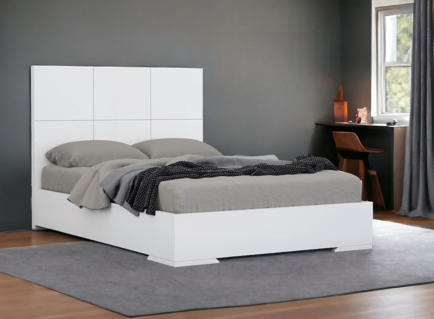 White Stainless Steel King Bed Frame