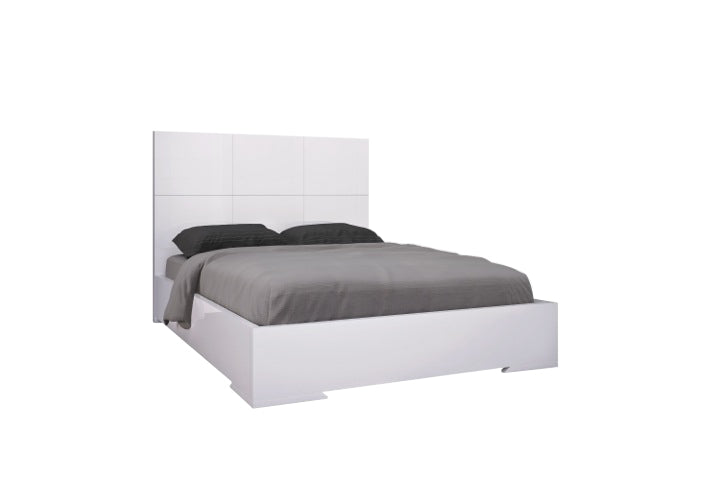 White Stainless Steel King Bed Frame