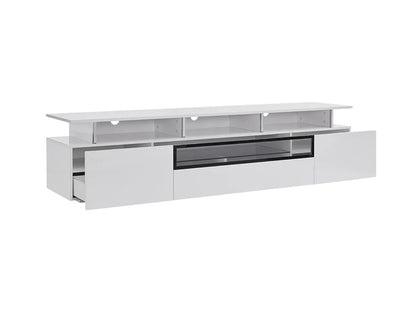 83" White Enclosed and Open Storage TV Stand