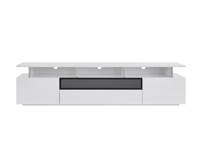 83" White Enclosed and Open Storage TV Stand
