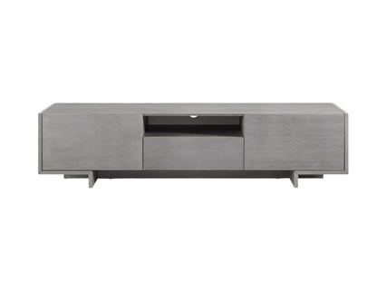 73" Gray Wood Cabinet Enclosed Storage TV Stand