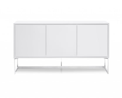 60 X 15 X 32 White Stainless Steel Buffet